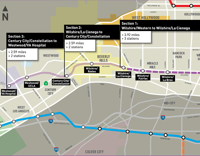 Purple Line Extension, Section 3 Stations - Los Angeles